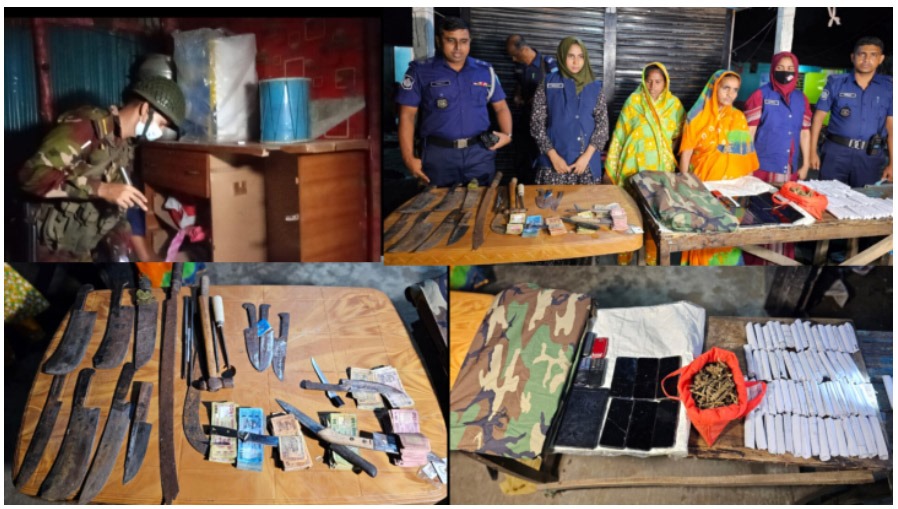 সিদ্ধিরগঞ্জ আদমজী বিহারী কলোনী এলাকায় যৌথ বাহিনীর অভিযান, ২ নারী আটক