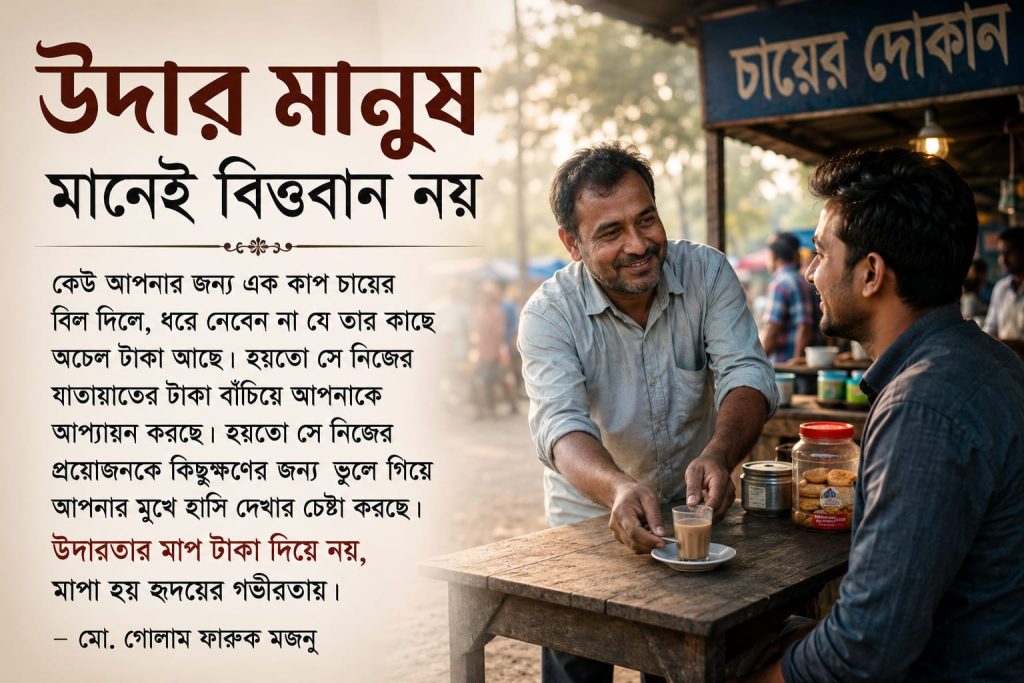 উদার মানুষ মানেই বিত্তবান নয়