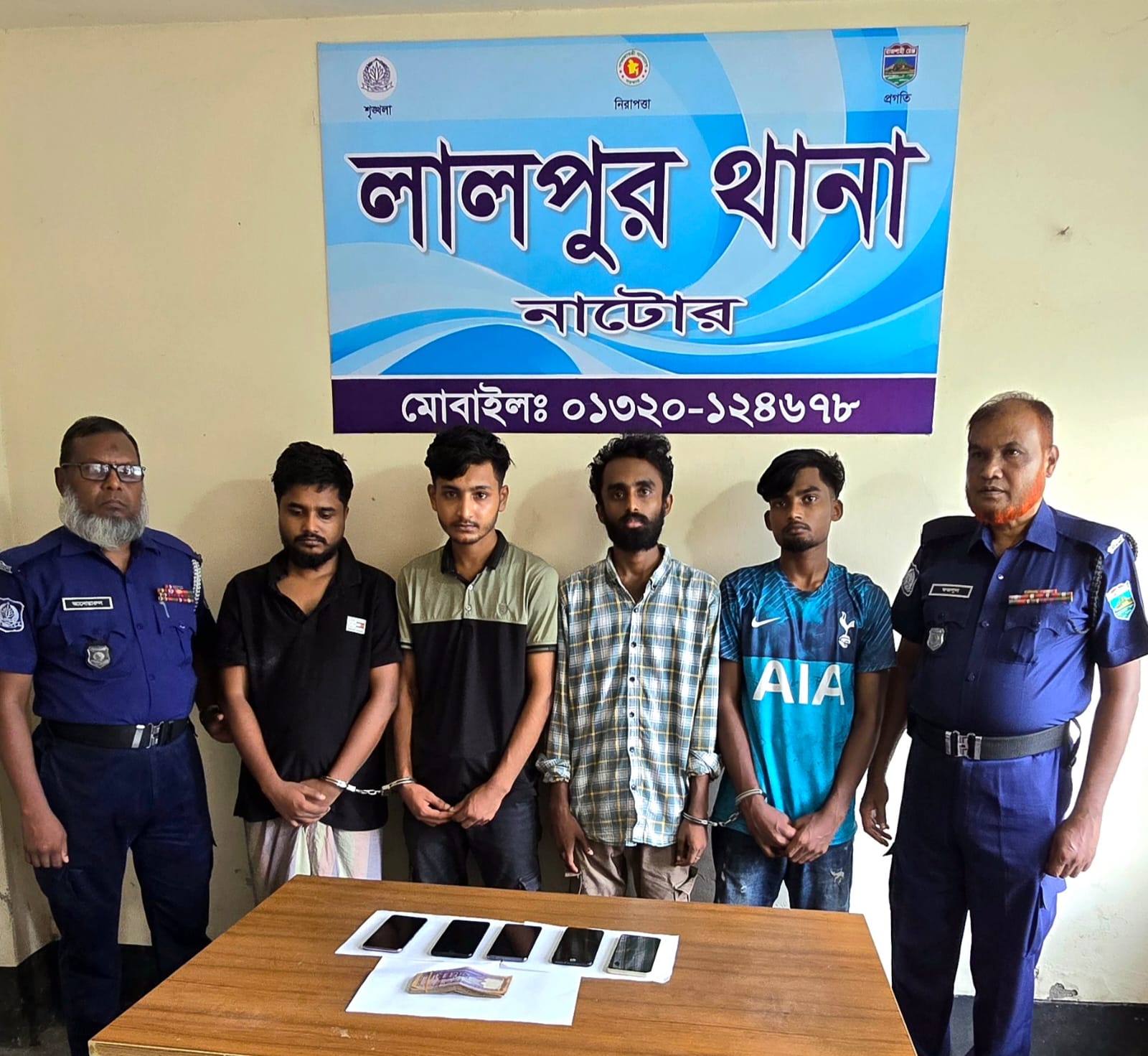 লালপুরে হ্যাকিং ও সাইবার প্রতারক চক্রের ৪ সদস্য গ্রেপ্তার, মোবাইল ও নগদ টাকা উদ্ধার​