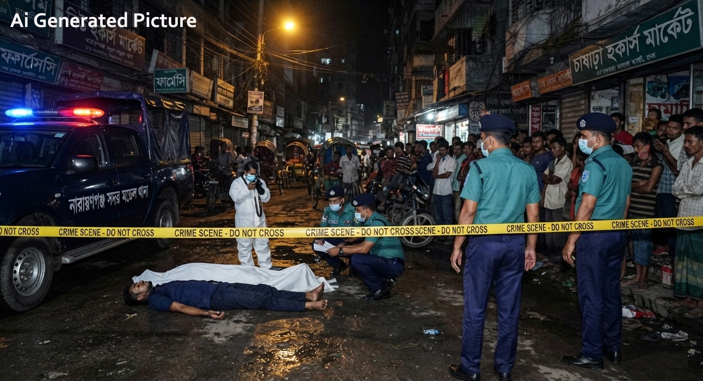 নারায়ণগঞ্জ চাষাঢ়ায় গুলিবিদ্ধ যুবকের লাশ উদ্ধার