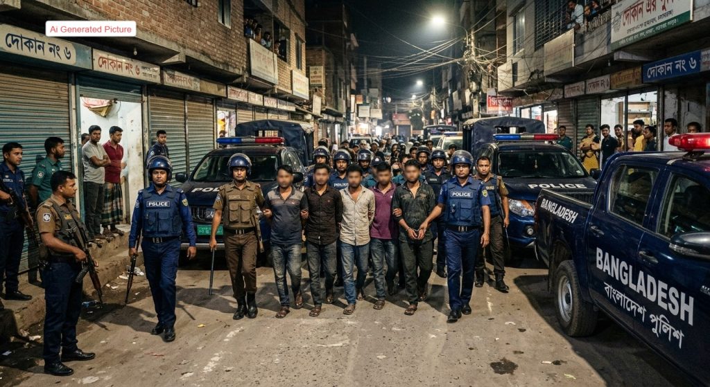 নারায়ণগঞ্জে বিশেষ অভিযান শুরু গ্রেফতার ১০৪